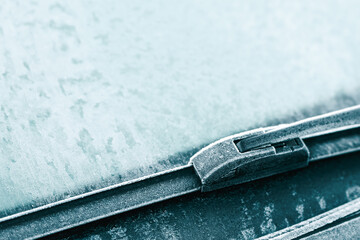 Icy car on a cold day