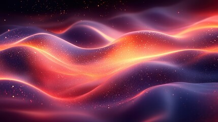 Fototapeta premium Vibrant Contemporary Digital Art with Gradient Waves and Sparkles