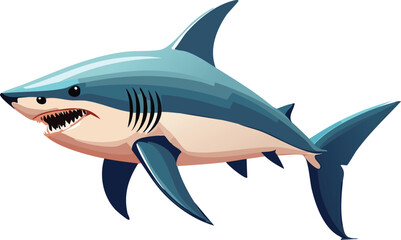 Obraz premium Hammerhead Shark isolated on a transparent or white background, vector illustration