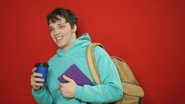 Happy young attractive student after exams.