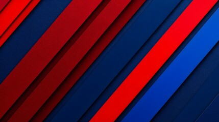 Obraz premium Abstract Geometric Pattern with Diagonal Stripes in Vibrant Red and Blue Colors