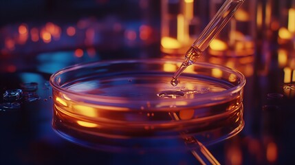 Fototapeta premium Petri Dish and Pipette 16K Resolution Ultra Photo
