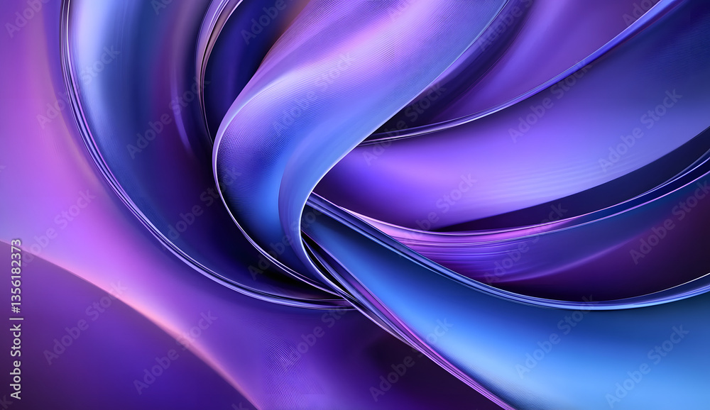 Canvas Prints dynamic abstract 3d swirl design in purple and blue tones