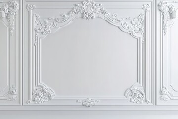 White wall with frame and space for text.