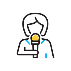 Multi color icon for journalist