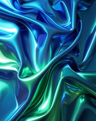 Fototapeta premium blue with green tones metallic polished surface abstract background for card or greeting template banner backdrop