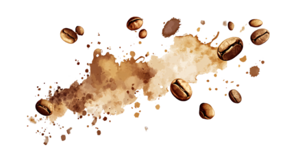 Coffee stain clip art, PNG on transparent background