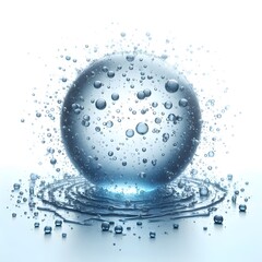 A rain water drops isolated on white background