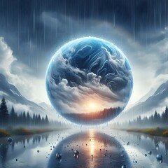 A rain water drops isolated on white background