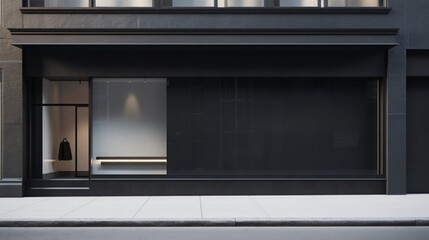 Modern Minimalist Black Storefront on City Street