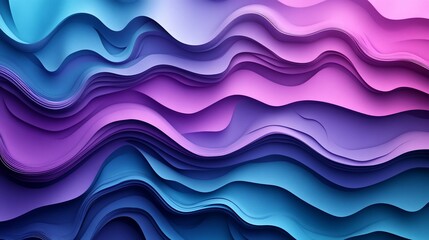 Serene gradient waves in shades of blue, purple, and soft pink background