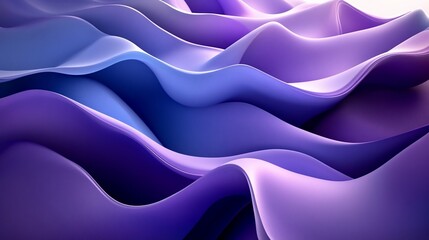 Abstract waves with smooth gradations of purple and blue shades background
