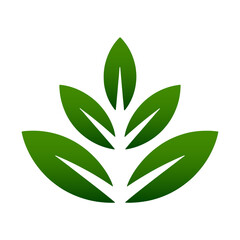 Green leaves design logos Illustration. Plant nature eco garden stylized icon vector botanical
