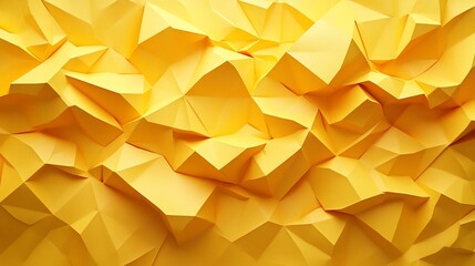 Abstract Yellow Geometric Paper Art Background with Low Poly Design