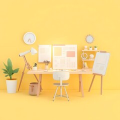 Yellow-Green Creative Studio 3D Illustration