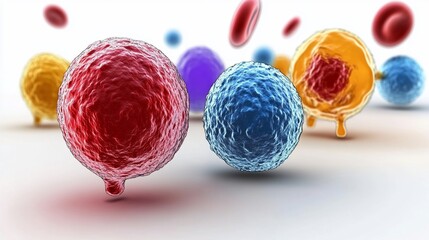 Microscopic Exploration of Cells: A Detailed Visualization of Biological Elements