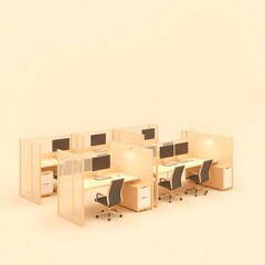 Fototapeta premium Silver Multi Function Office 3D Illustration