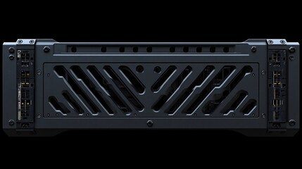 Close-Up Render of a Sleek Computer Server Rack Component Design