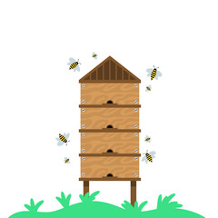 Honey Bee Farming Illustration