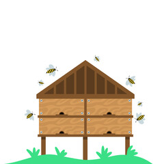 Honey Bee Farming Illustration