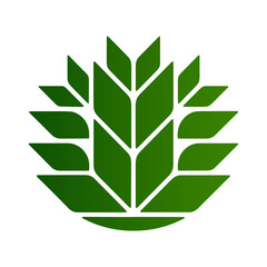 Green leaves design logos Illustration. Plant nature eco garden stylized icon vector botanical