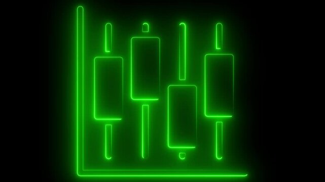 Glowing Neon Forex Icon, Foreign Exchange Market Symbol, 4k Motion Graphic Video on Black Background
