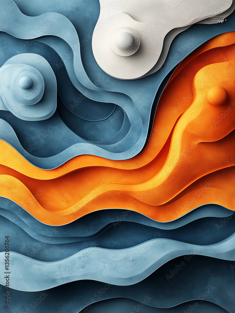Wall mural flowing abstract background for web design.