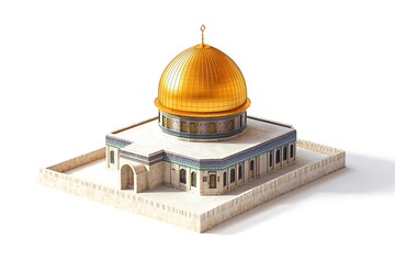 Dome of the Rock in Jerusalem with Golden Roof.