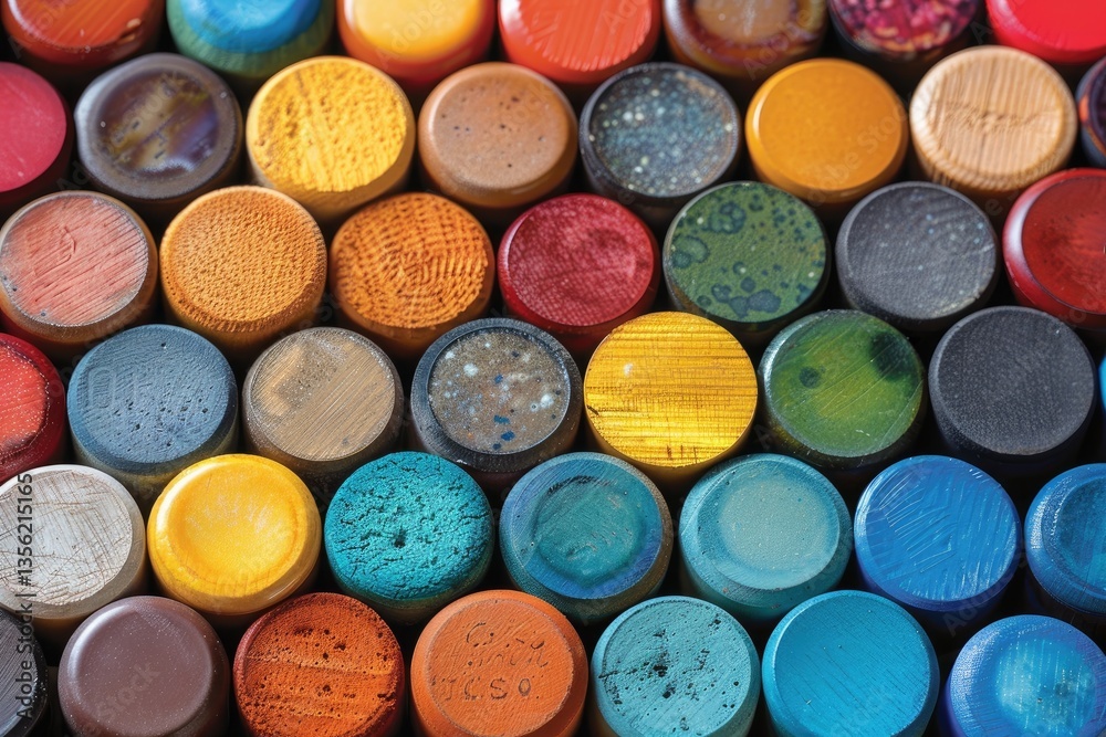 Poster a collection of small round objects featuring many different colors