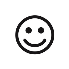 Fototapeta premium Smiling face icon expressing joy, simplicity in design