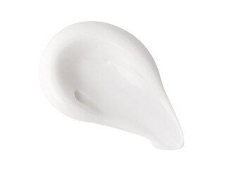 texture of a cosmetic smear of cream on a white background
