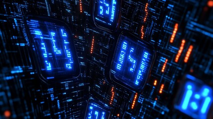 Futuristic digital data stream.