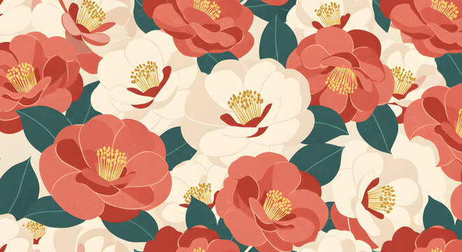 camellia flower pattern backgrounds