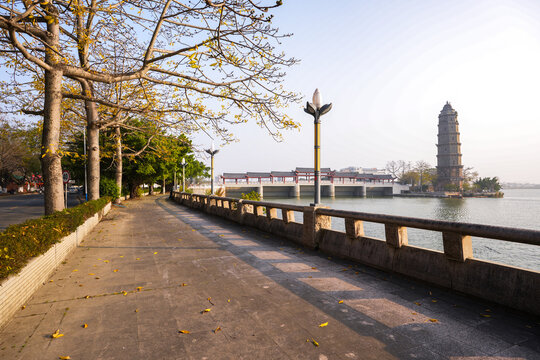 Pheonix pagod along the river on Chaozhou city, Guangdong, China