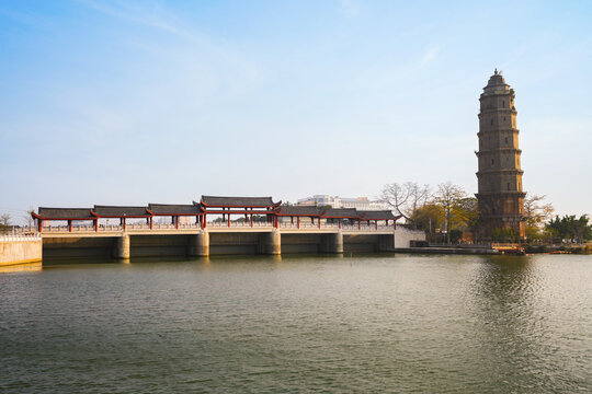 Pheonix pagod along the river on Chaozhou city, Guangdong, China