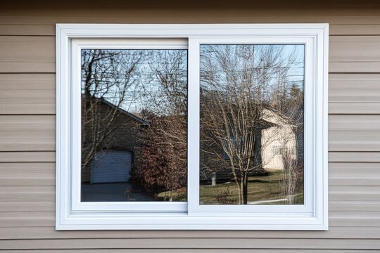 Modern sliding window on a house