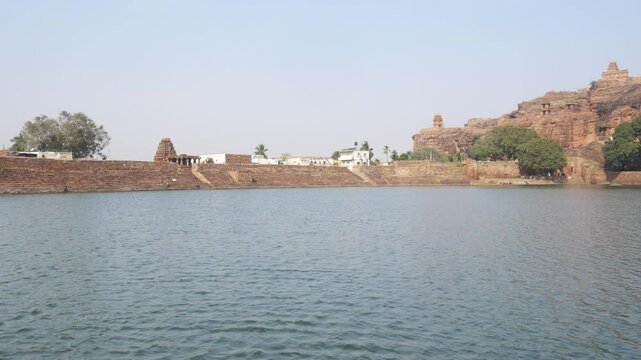 Amazing ancient hindu temple complex at Badami , tourist destination in Karnataka, India