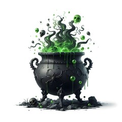 A toxic witch cauldron isolated