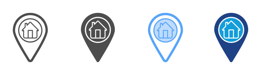Home Location Icon Set Multiple Style Collection