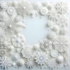 A white snowflakes background isolated on white background