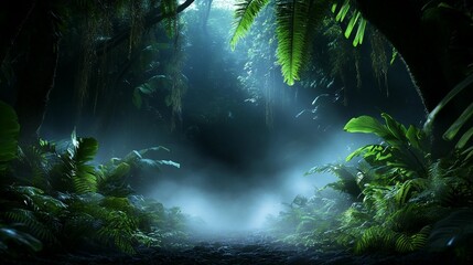 Lush Jungle Pathway at Dawn