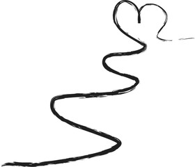 Line doodle brush drawn wavy grunge elements