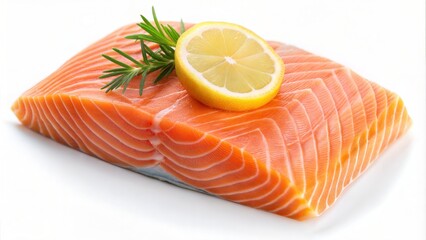 Salmon Fillet on a white background.