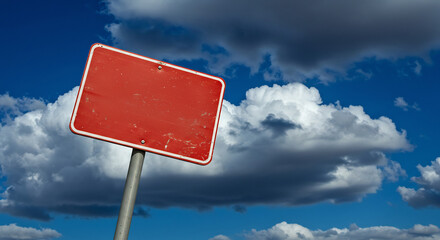 Red sign boldly proclaims CHINTER against vibrant blue sky. AI Generated