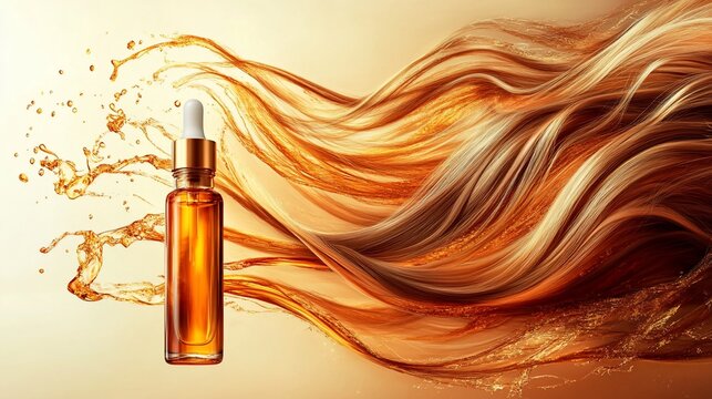Golden elixir serum for luxurious hair, vibrant locks, and radiant beauty