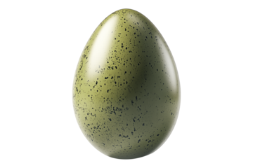 Speckled egg with natural pattern and smooth surface, isolated on white transparent background. Concept of nature, wildlife, and reproduction