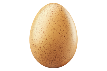 Speckled egg with natural pattern and smooth surface, isolated on white transparent background. Concept of nature, wildlife, and reproduction