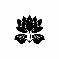 creative details Lotus Flower with Leaves Icon vector illustration
