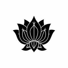 creative details Lotus Flower with Leaves Icon vector illustration
