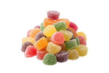 Colorful jelly candies isolated on transparent png background